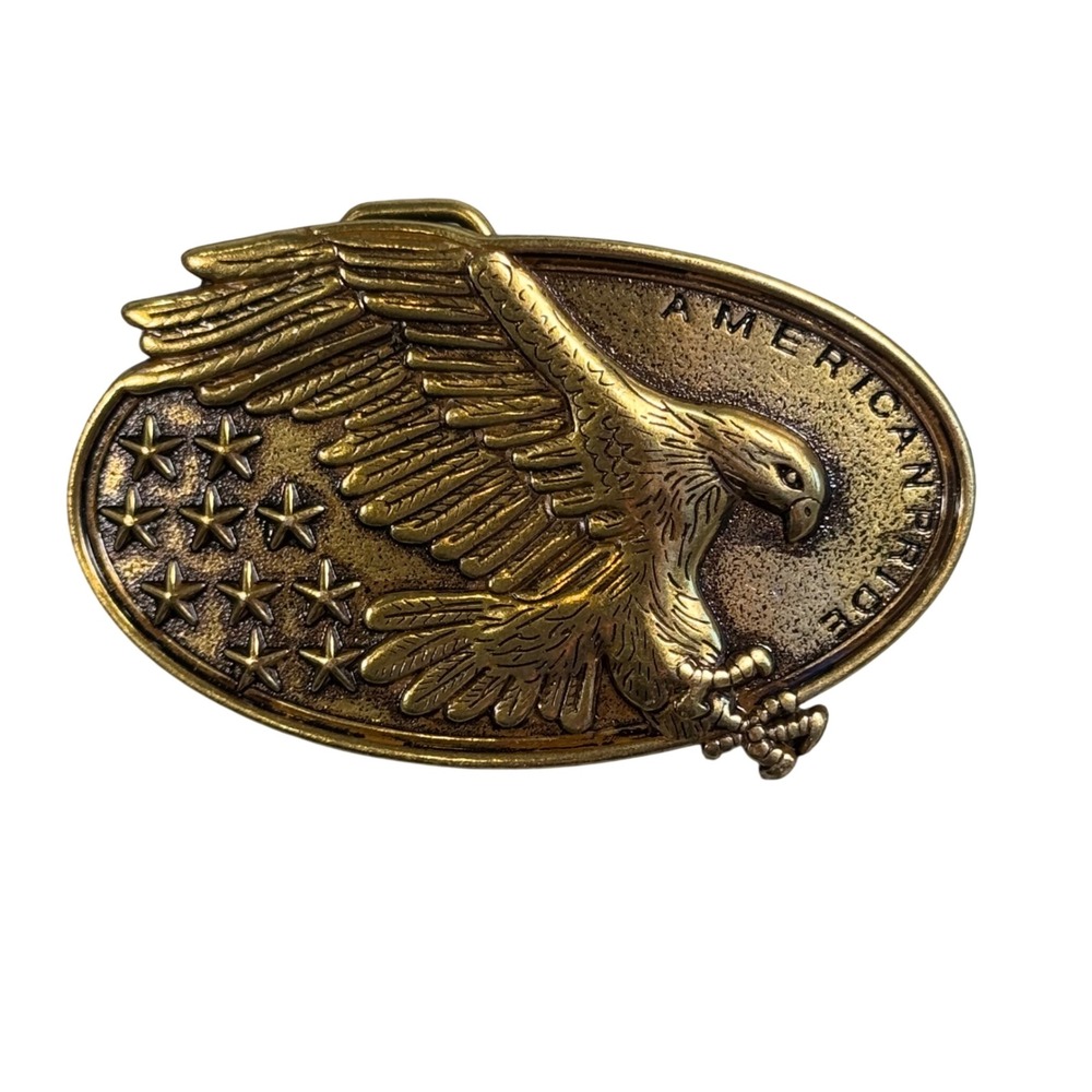American Eagle Belt Buckle Copper Biker Motorcycle USA Patriotic Rocker New